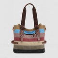 Multifunction Color Block Canvas Tote Bag | Hobo Shoulder Bag & Crossbody Purse - VOTVO