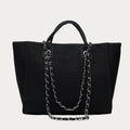 Crossbody Canvas Tote for Women – Chain Strap Bucket Bag - VOTVO