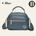 Classic Multifunctional Compartments Adjustable Wide Shoulder Strap PU Leather Crossbody Bag - VOTVO