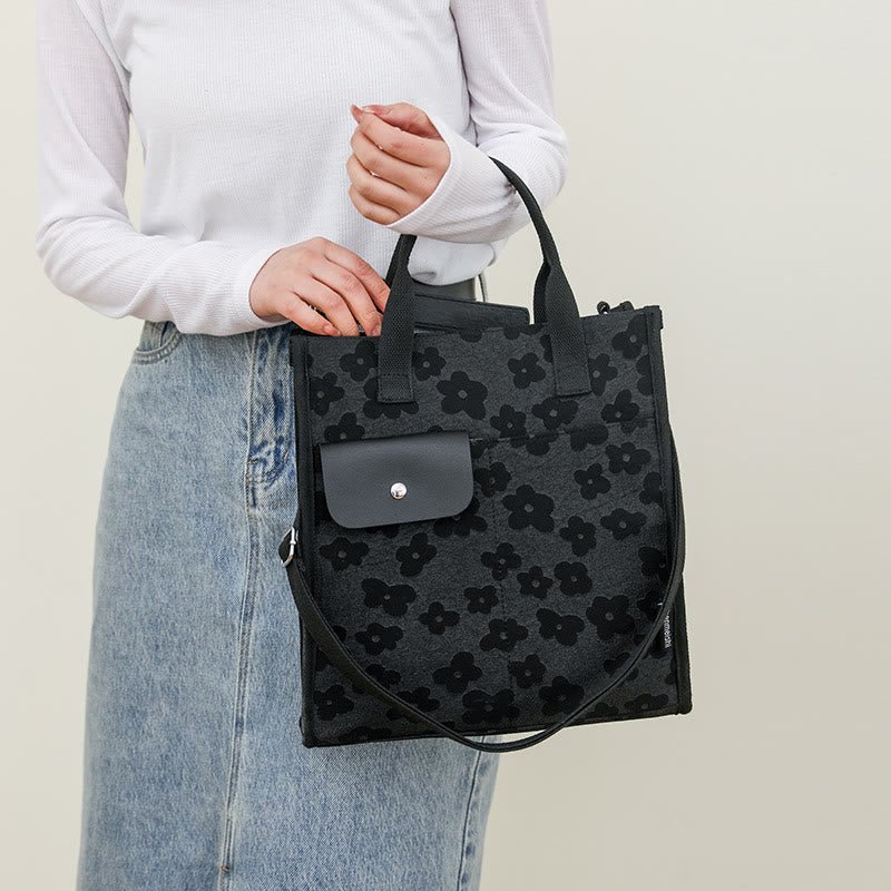 Floral Crossbody Tote Bag – Cute Nylon Shoulder Purse for Office & Daily Use - VOTVO