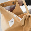 Corduroy Tote Bag for Women – Large Capacity School Shoulder Bag with Magnetic Closure - VOTVO