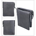 Men’s Genuine Leather RFID Wallet – Multi - Card & Coin Pockets, Zipper & Buckle Closure - VOTVO