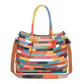 Genuine Leather Multicolor Flower Boho Handbag – A Touch of Artistic Elegance - VOTVO
