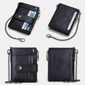 RFID Anti - Theft Large Capacity Genuine Leather Wallet with Chain – Secure & Stylish - VOTVO