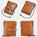RFID Anti - Theft Large Capacity Genuine Leather Wallet with Chain – Secure & Stylish - VOTVO