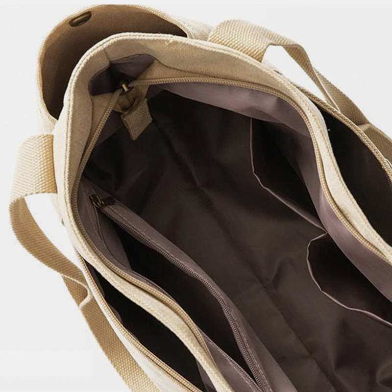 Large Capacity Canvas Shoulder Tote Bag – Multi - Pocket Handbag for Shopping, Travel & Everyday Use - VOTVO