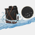 Unisxe Leather Canvas Waxed Backpack Travel Rucksack Waterproof Laptop Bag - VOTVO