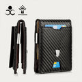 Minimalist Multi - Slot Bifold Card Holder RFID Blocking Wallet with Cash Clip - VOTVO