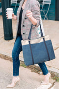 Women Laptop Tote Bag for Work – Lightweight Splice Canvas 15.6 Inch Handbag Purse - VOTVO