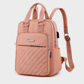 Lightweight Embossed Embroidery Backpack with USB Charging Port – Perfect for Women on the Go - VOTVO
