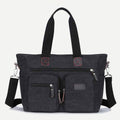 Multi - Pocket Canvas Tote Handbag for Women & Men – Retro Laptop Bag with Adjustable Straps - VOTVO