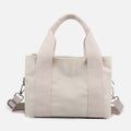 Solid Color Small Tote Triple Compartment Large Crossbody Canvas Purse - VOTVO