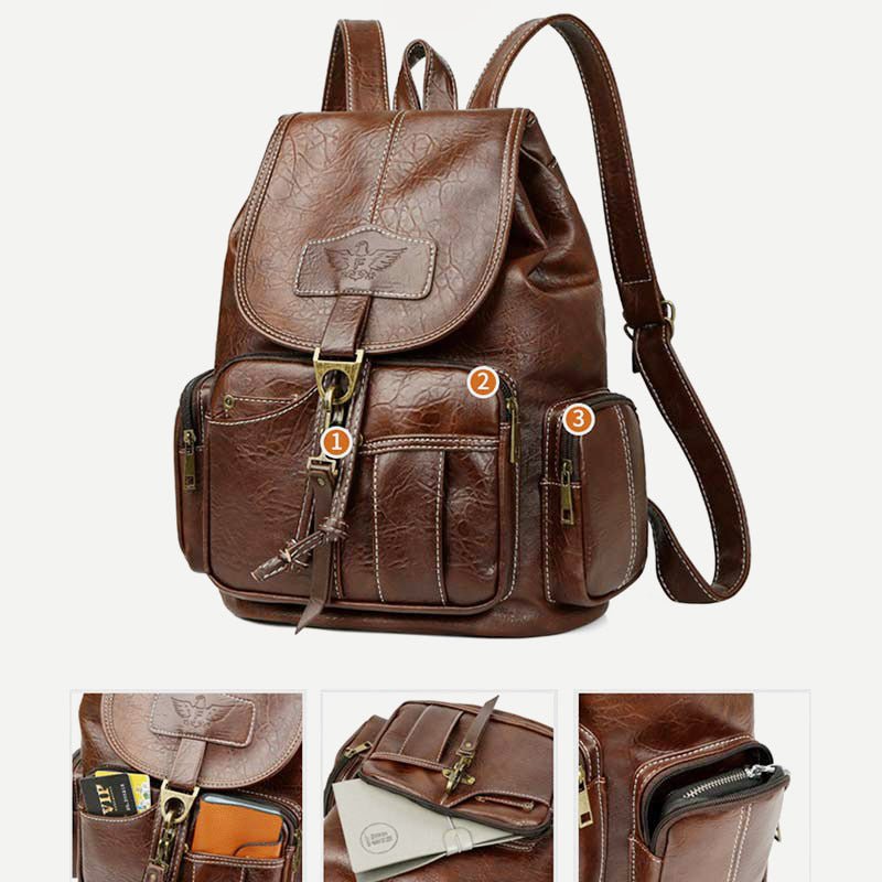 Vegan Leather Backpack for Women – Vintage Casual Daypack Purse for Ladies & Girls - VOTVO