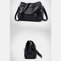 Triple Compartment Leather Handbag for Women Small Casual Crossbody Shoulder Bag - VOTVO