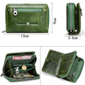 Genuine Leather Two Fold Multi - function Short Wallet - VOTVO