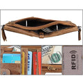 Men’s Genuine Leather RFID Wallet – Multi - Card & Coin Pockets, Zipper & Buckle Closure - VOTVO