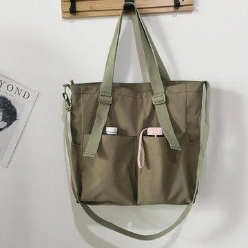 Waterproof Canvas Tote Bag for Women – Large Capacity Crossbody & Shoulder Bag for Students - VOTVO