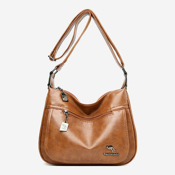 Women’s Soft Leather Double Compartment Crossbody Bag – Stylish & Practical Shoulder Bag - VOTVO