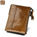 Men’s Genuine Leather RFID Wallet – Multi - Card & Coin Pockets, Zipper & Buckle Closure - VOTVO