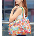 Genuine Leather Multicolor Flower Boho Handbag – A Touch of Artistic Elegance - VOTVO