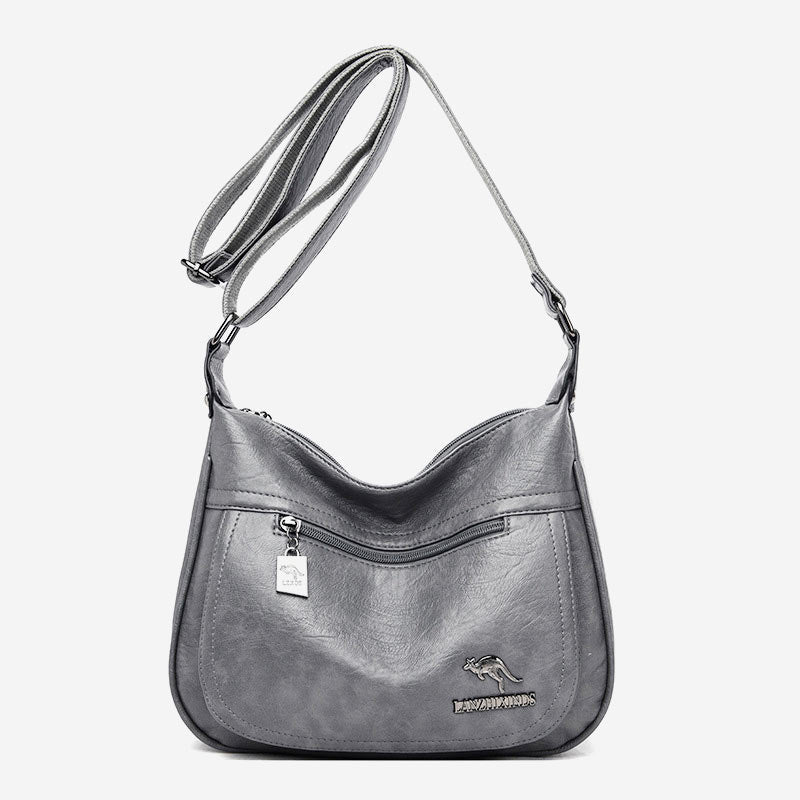 Women’s Soft Leather Double Compartment Crossbody Bag – Stylish & Practical Shoulder Bag - VOTVO